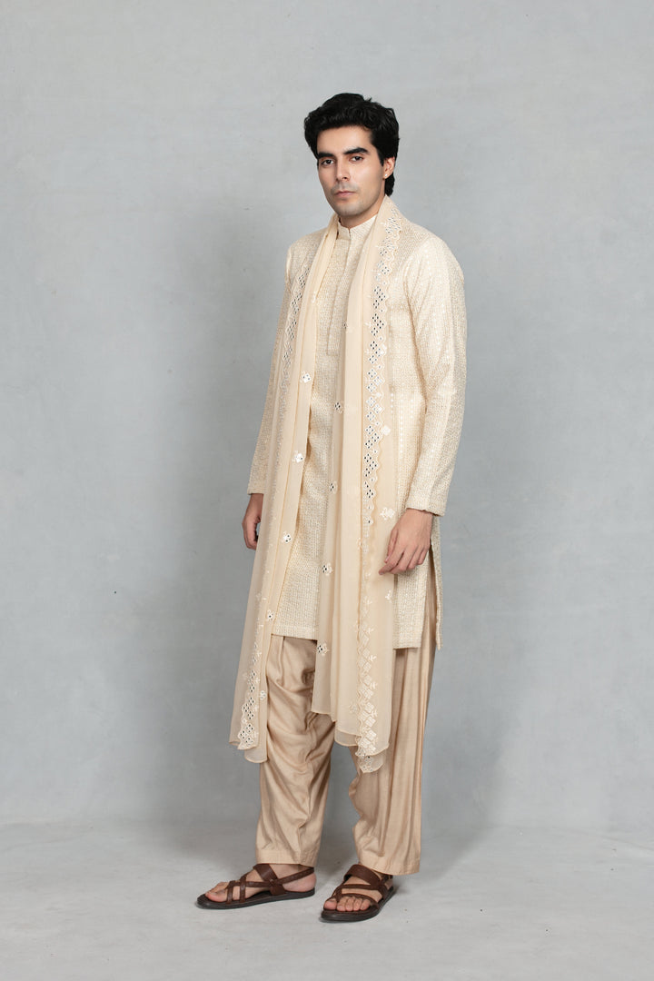 Shikhar Kurta Set in Beige