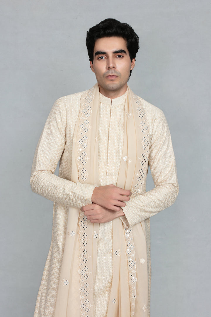 Shikhar Kurta Set in Beige