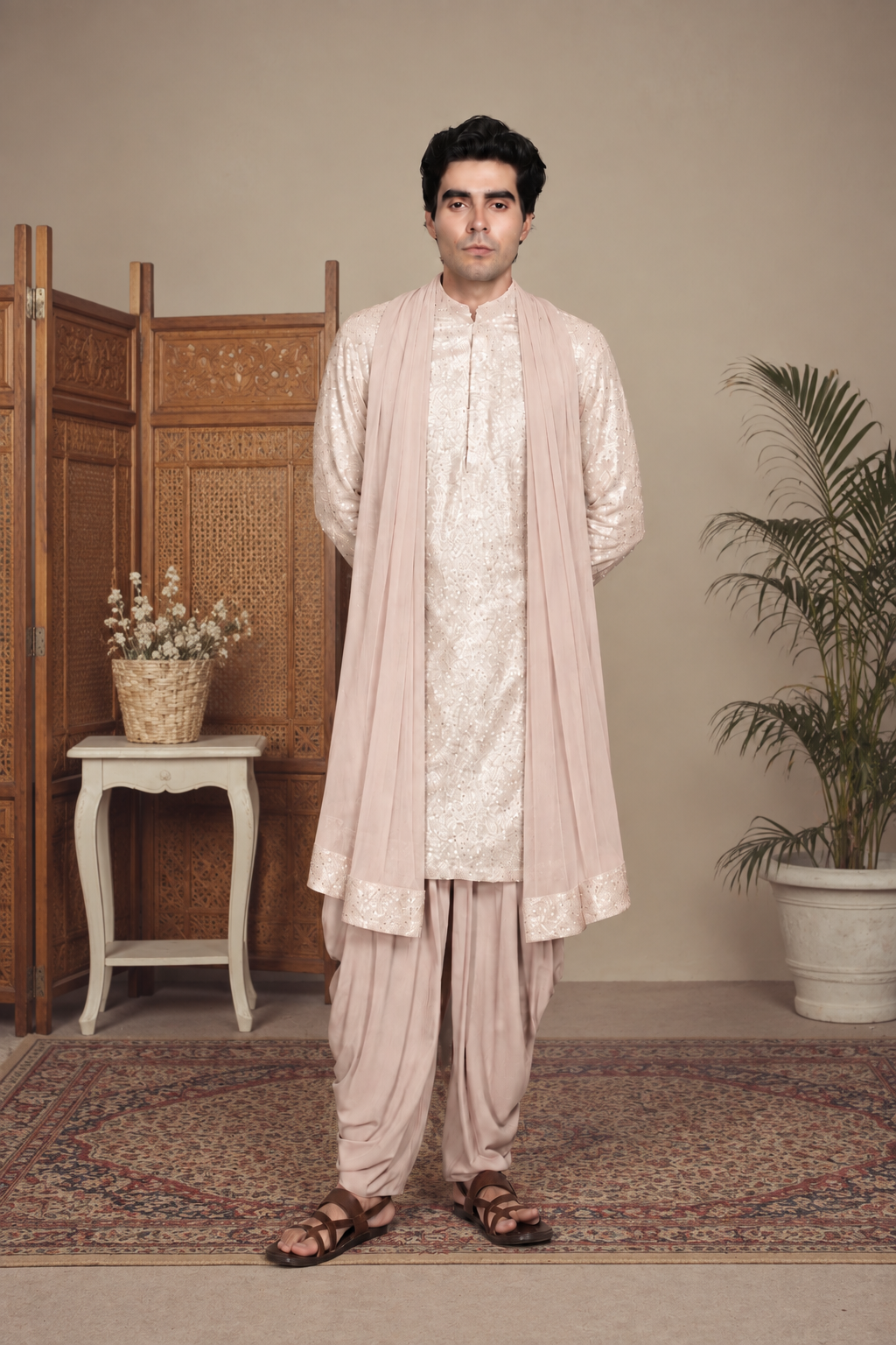 Antarik Kurta Set in Mauve