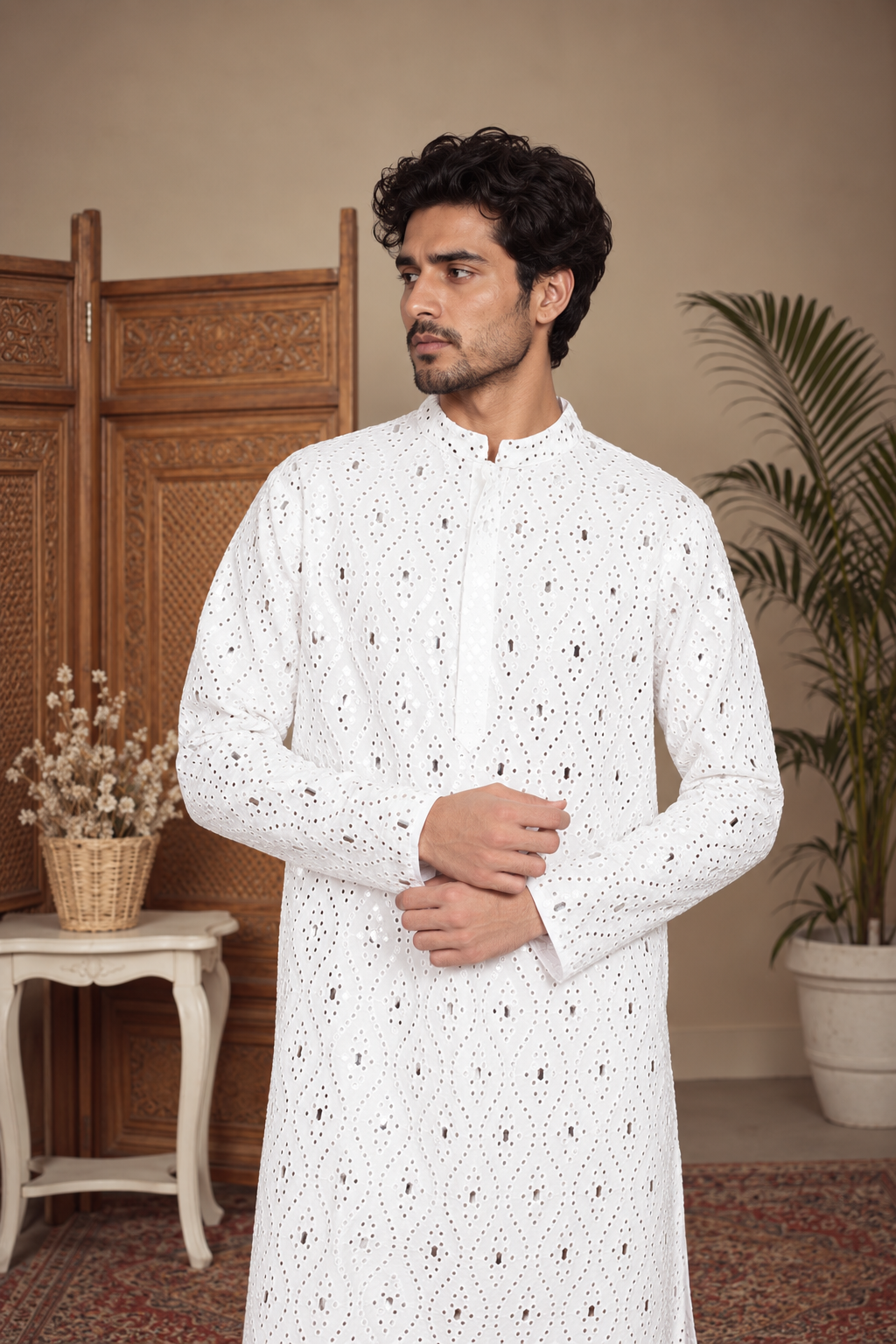 Saanidhya Kurta Set in Off-White