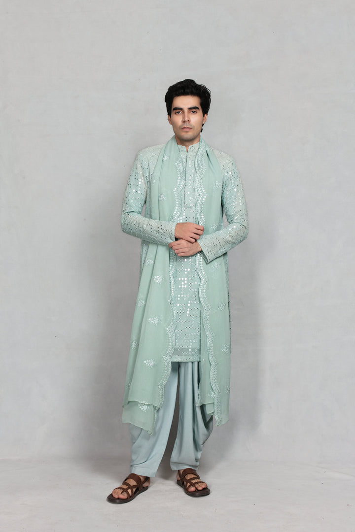 Neer Kurta Set in Mint Green