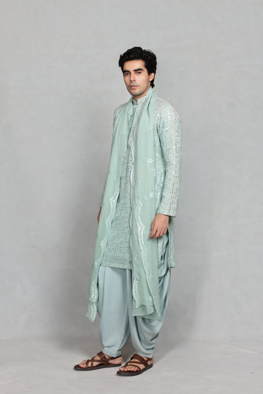 Neer Kurta Set in Mint Green