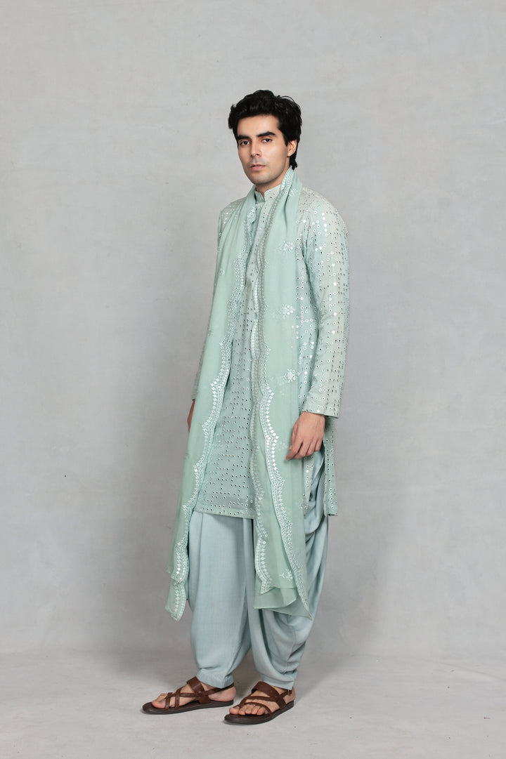 Neer Kurta Set in Mint Green