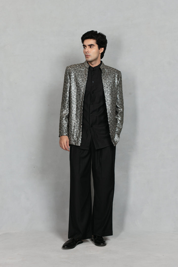 Raah Indo - Western Jacket Set in Black