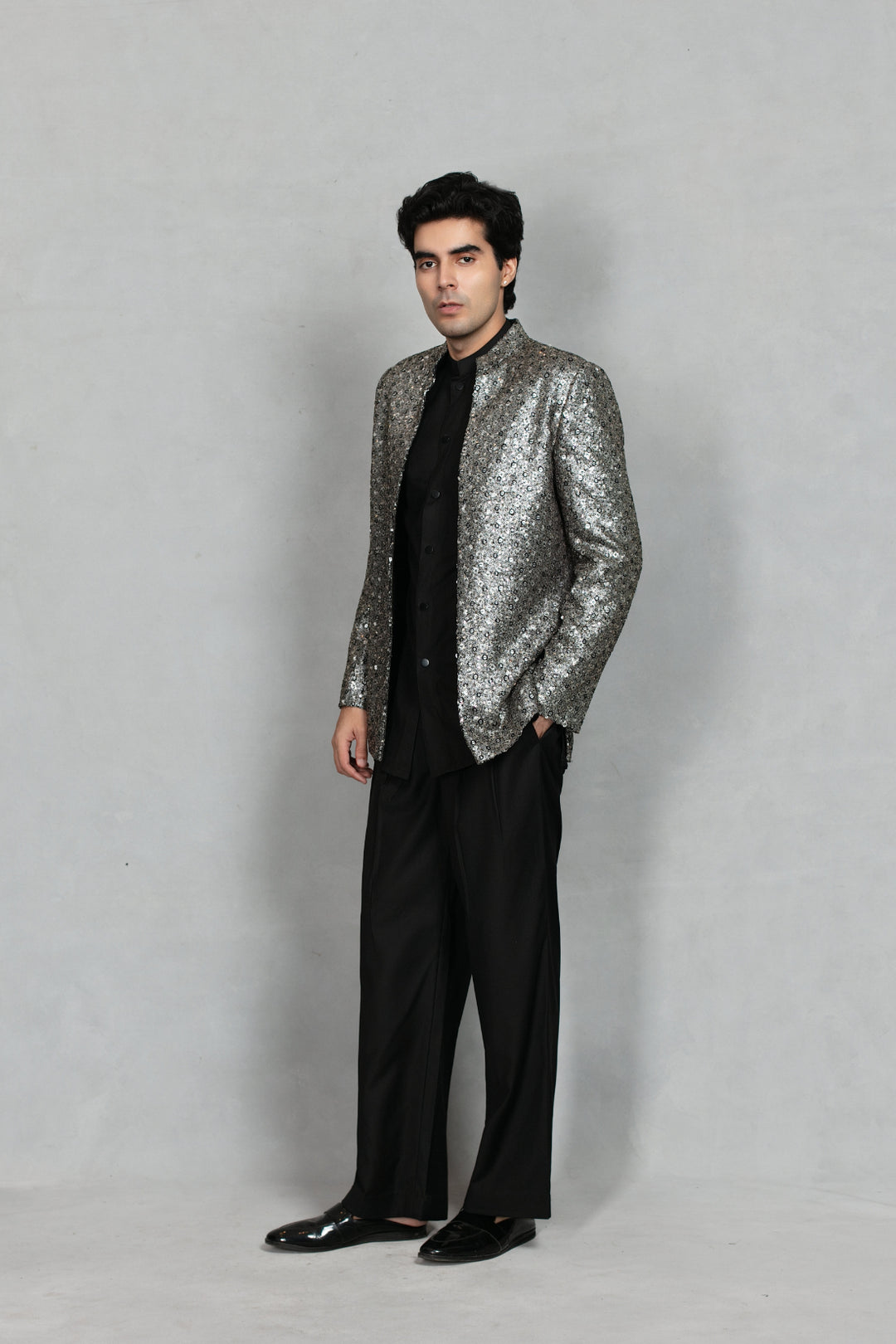 Raah Indo - Western Jacket Set in Black