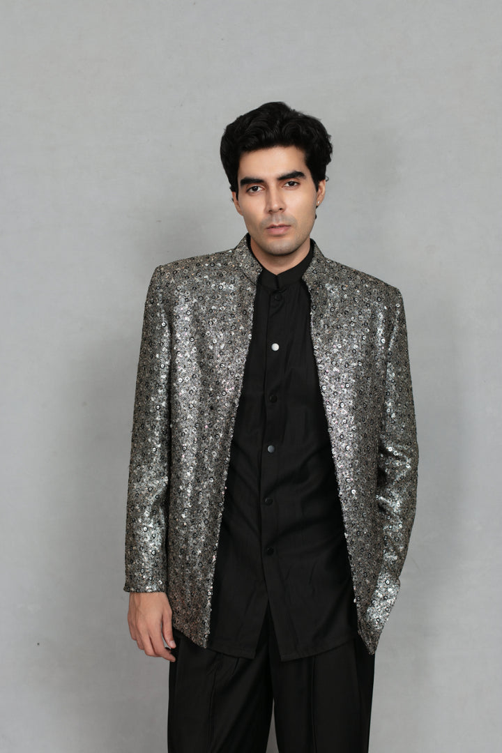 Raah Indo - Western Jacket Set in Black