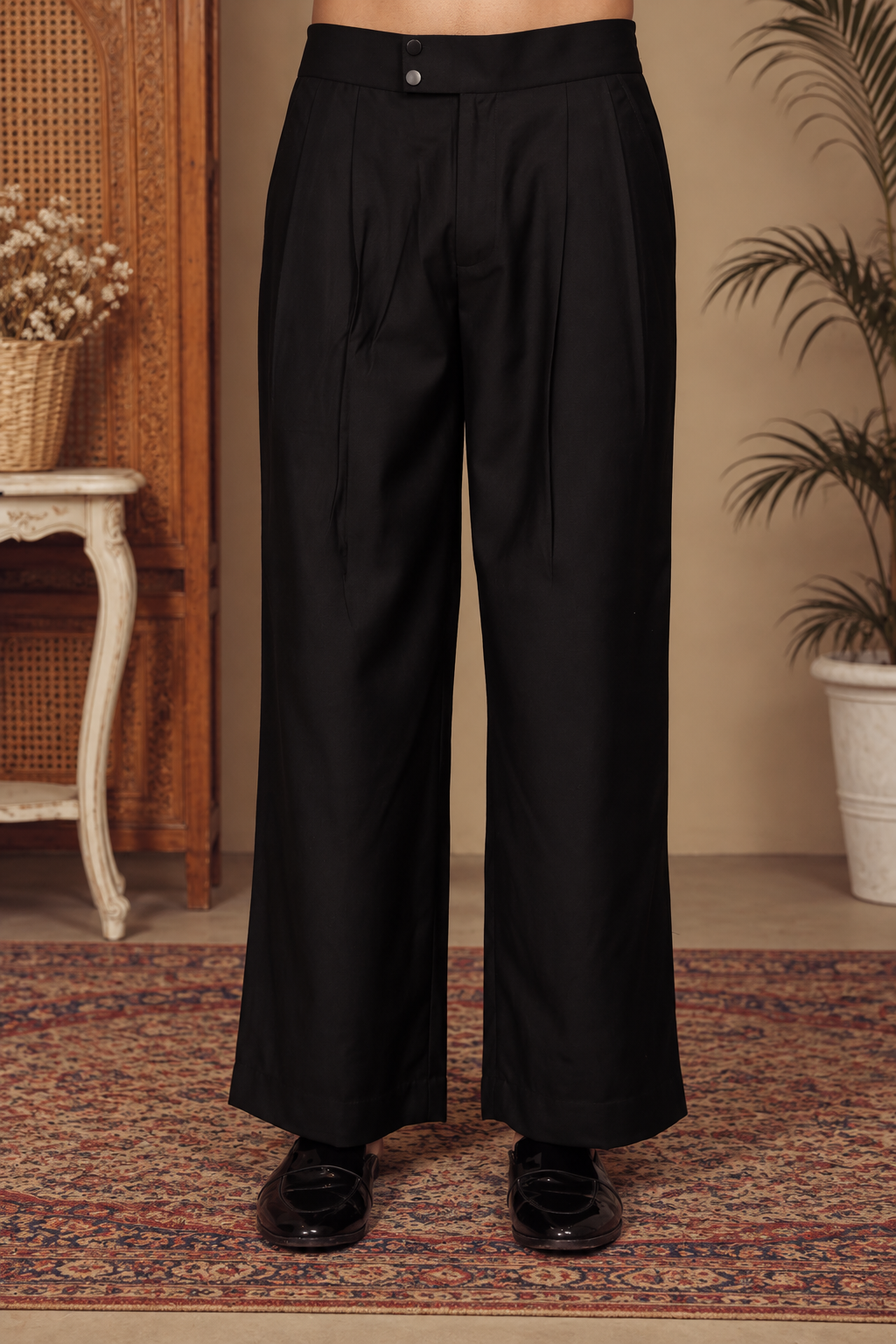 Raah Indo - Western Jacket Set in Black