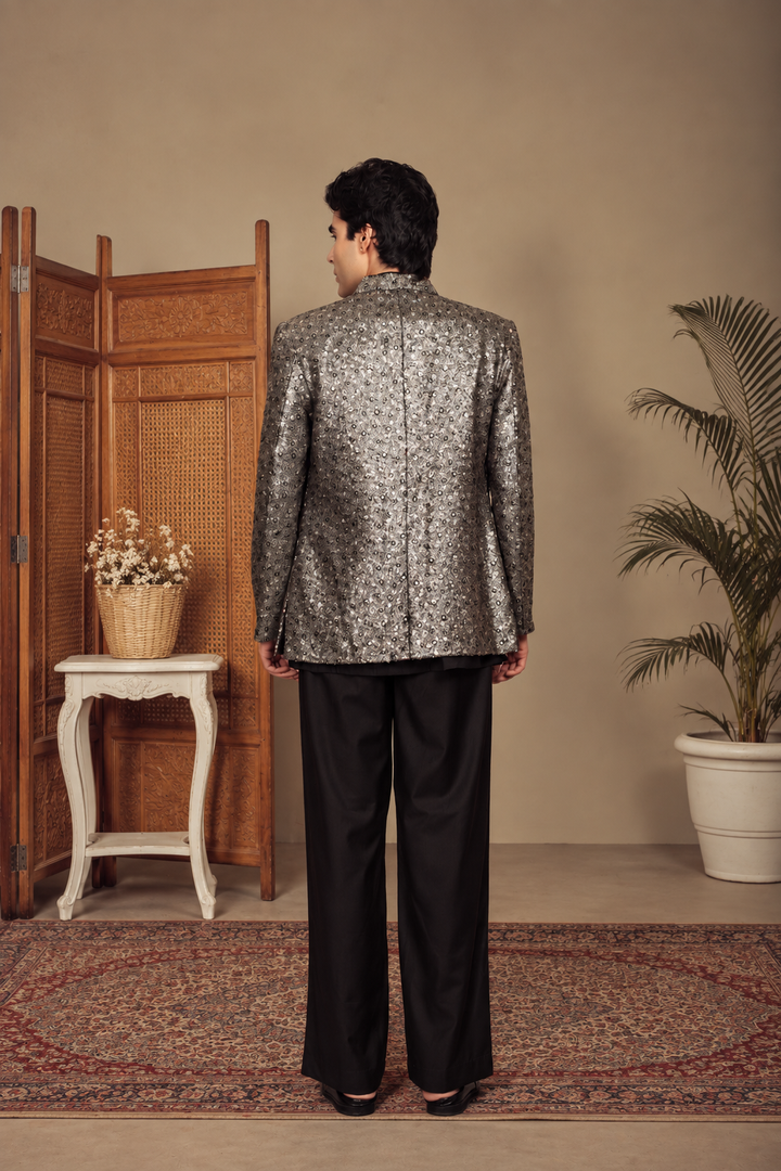 Raah Indo - Western Jacket Set in Black