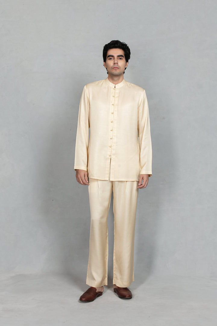 Kora Indo Western Jacket Set in Ivory
