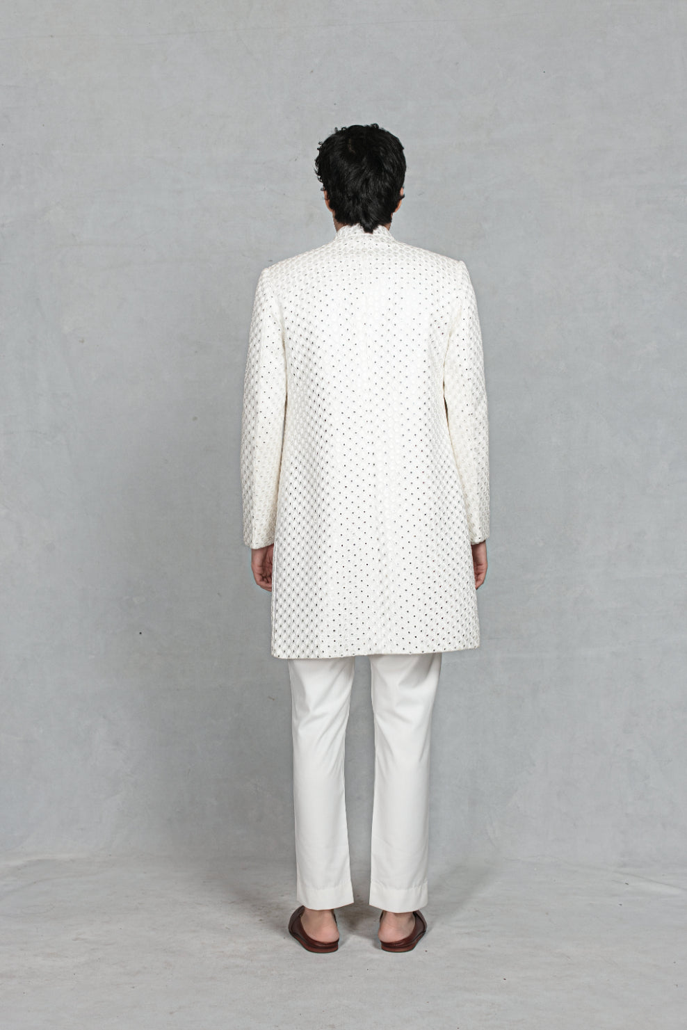 Vaayu Indo Western Jacket Set in White