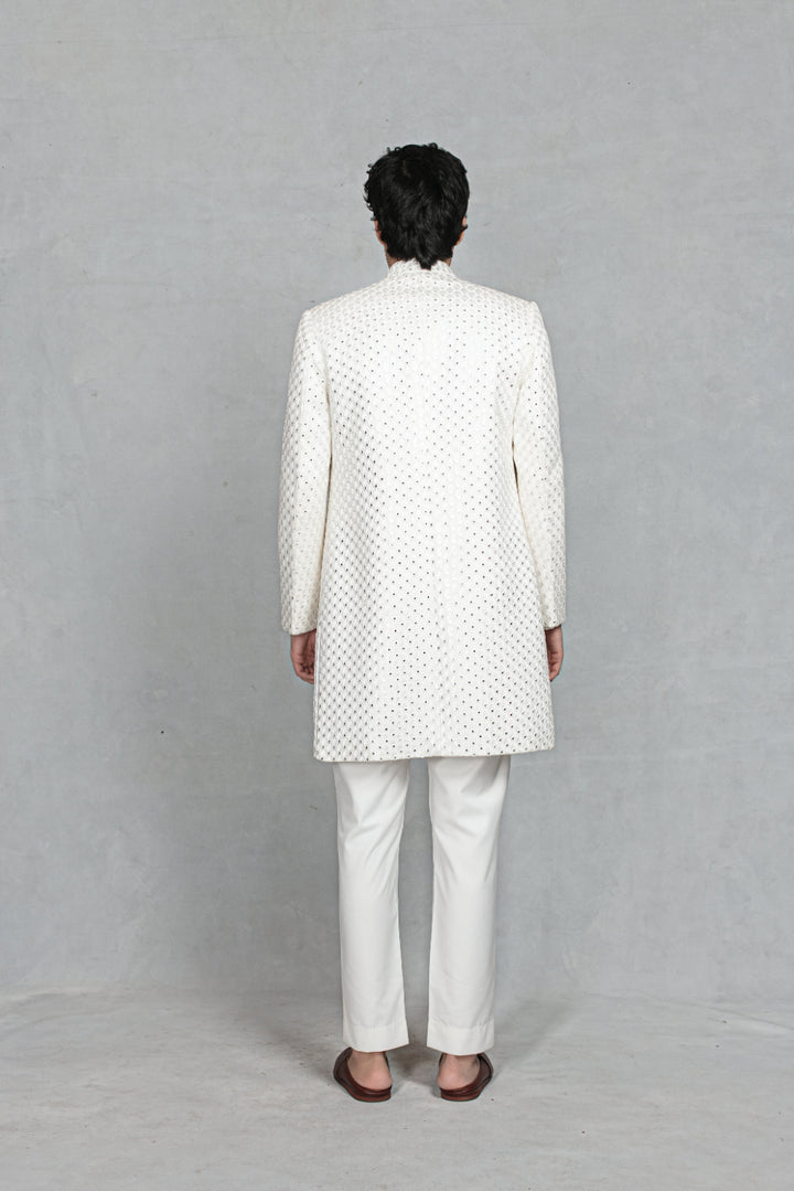 Vaayu Indo Western Jacket Set in White