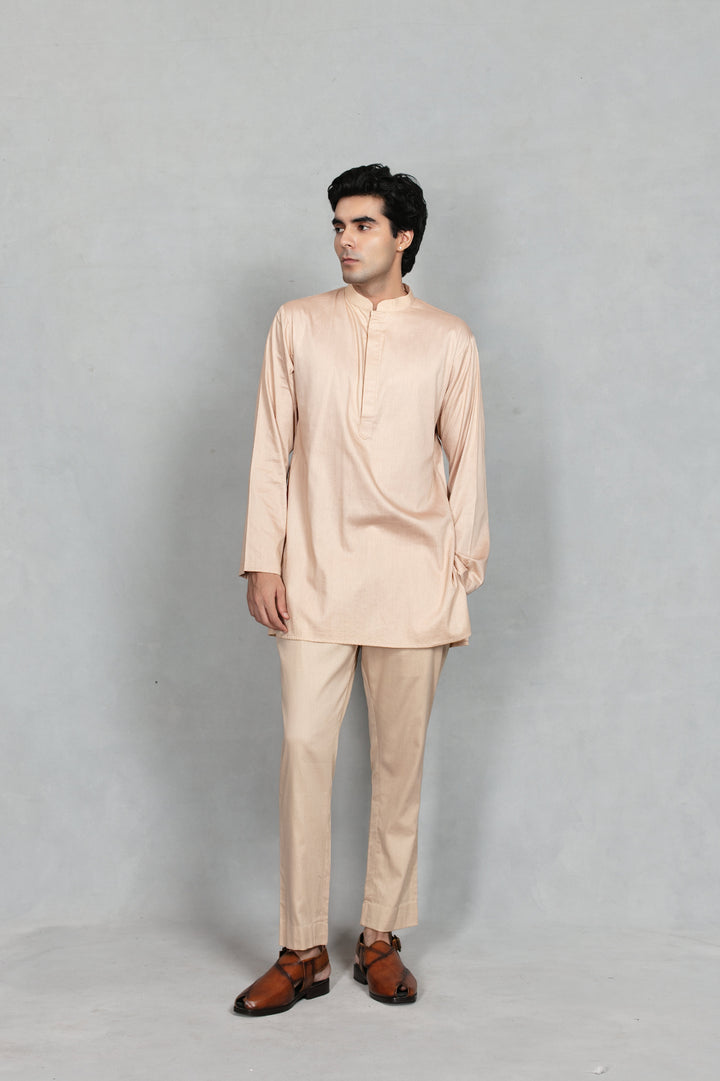 Dhuri Indo Western Jacket Set in Beige
