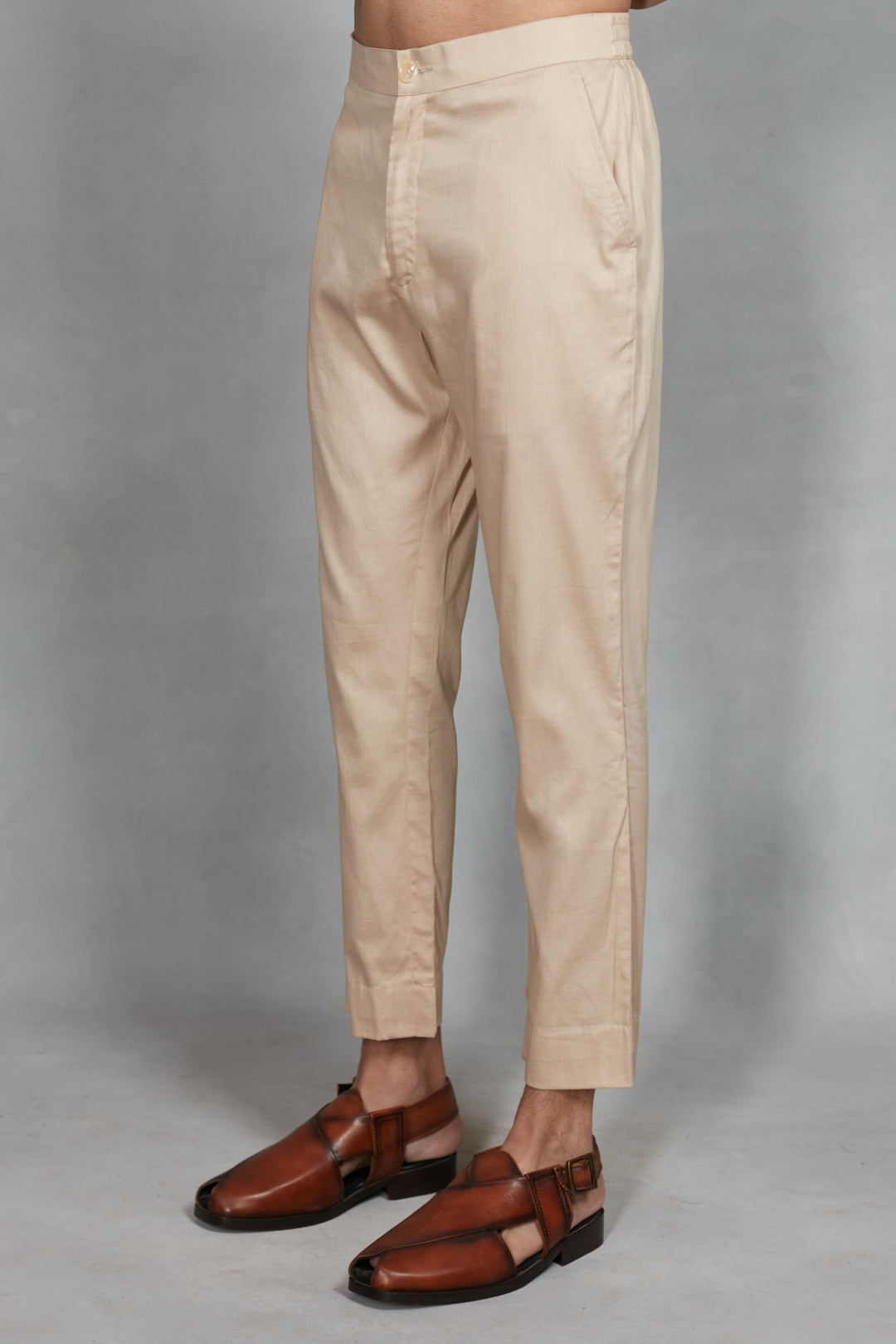 Dhuri Indo Western Jacket Set in Beige