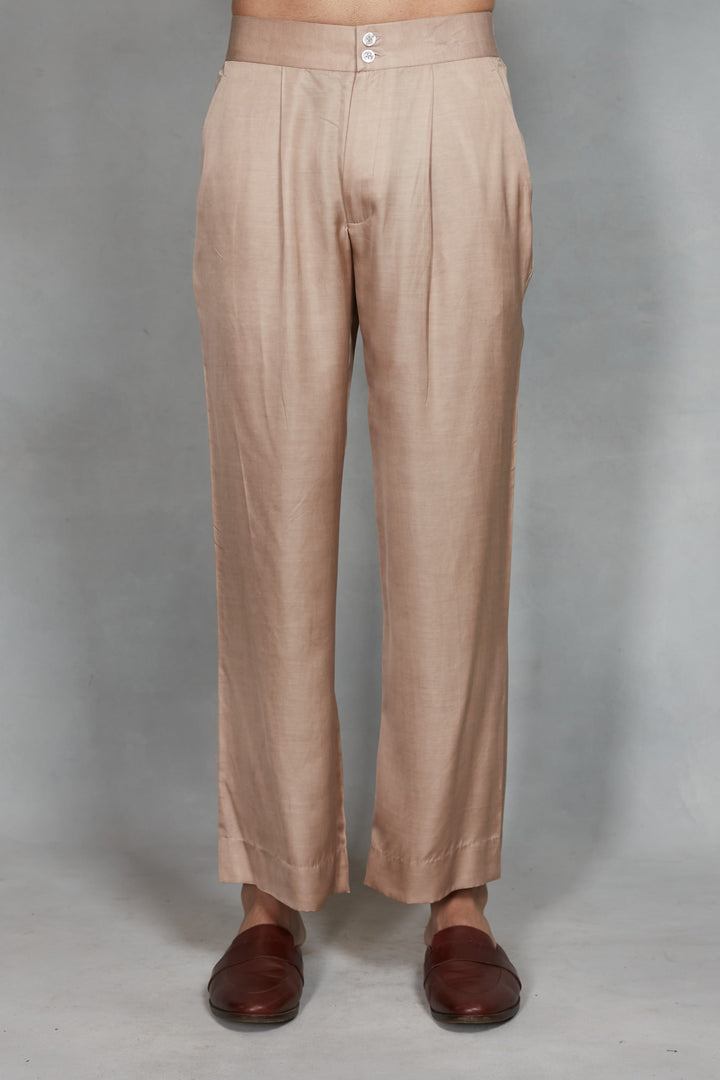 Ujaas Indo Western Jacket Set in Champagne