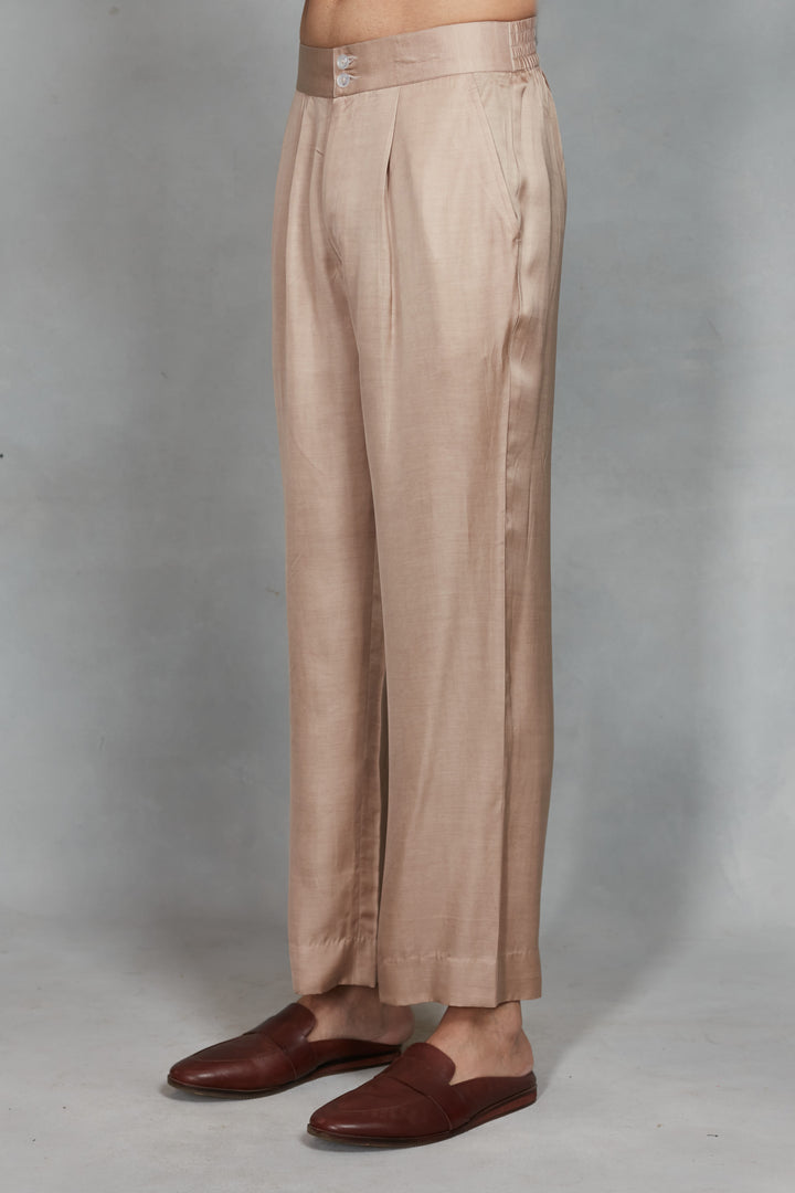 Ujaas Indo Western Jacket Set in Champagne