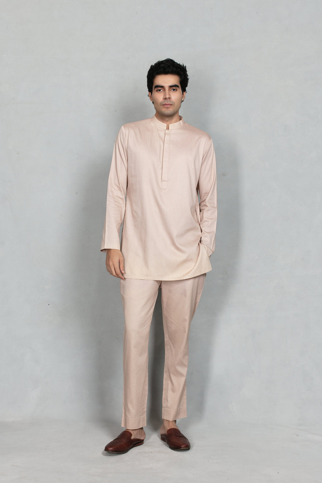Dastaan Indo Western Jacket Set in Champagne
