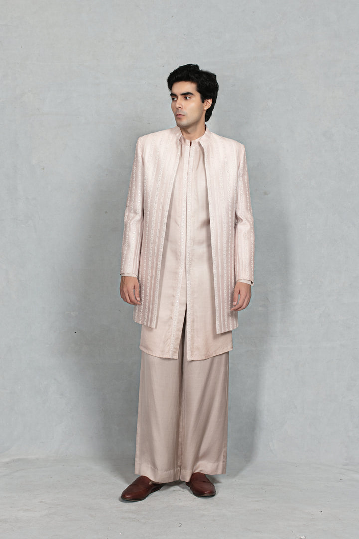 Ehsaas Indo Western Jacket Set in Mauve