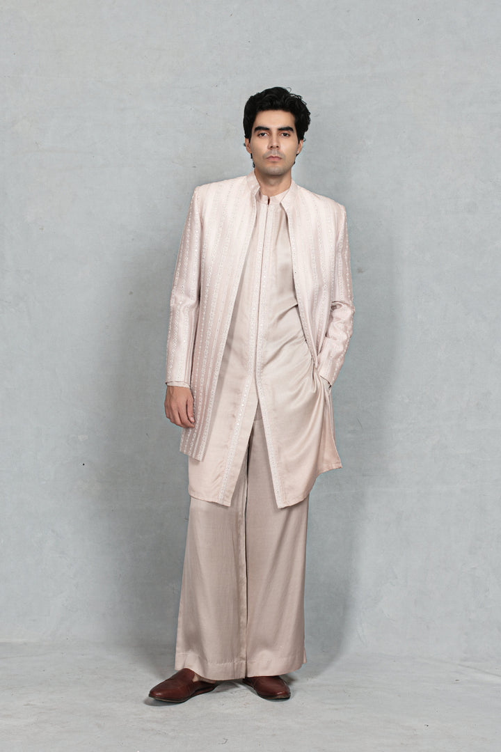 Ehsaas Indo Western Jacket Set in Mauve