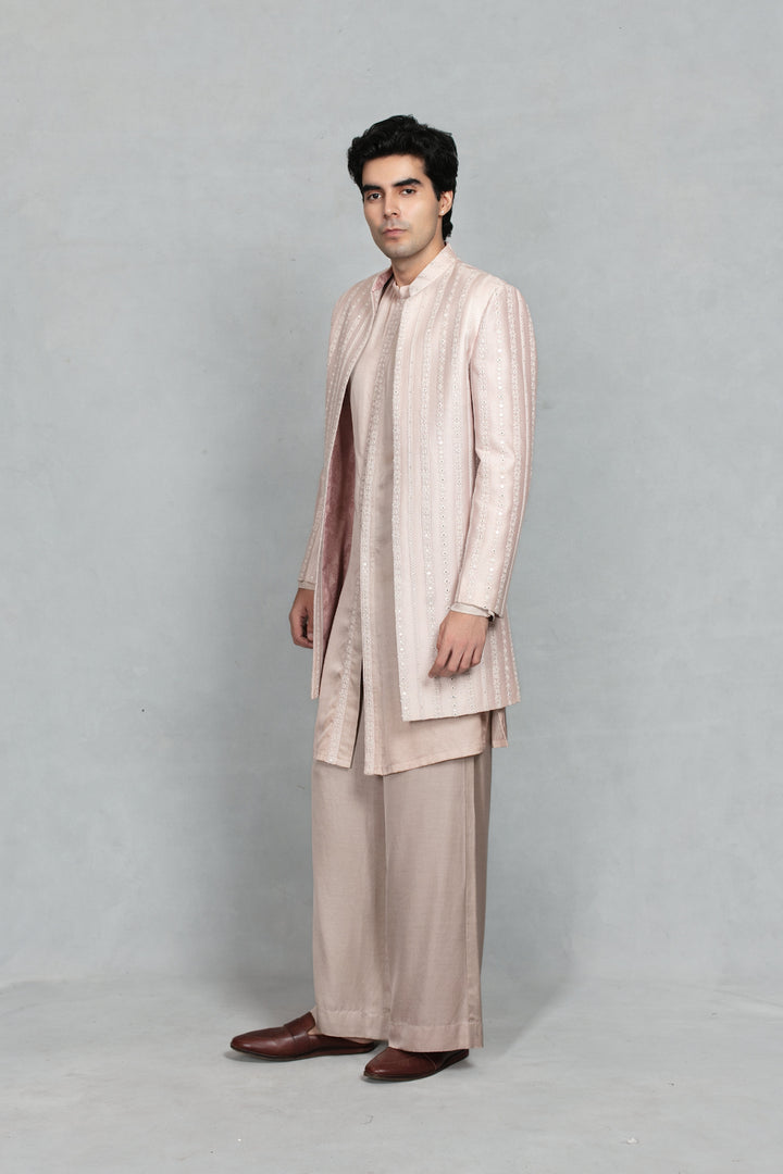 Ehsaas Indo Western Jacket Set in Mauve