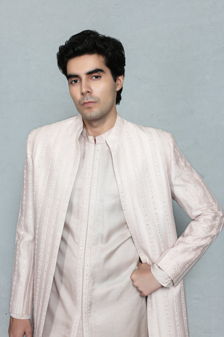 Ehsaas Indo Western Jacket Set in Mauve