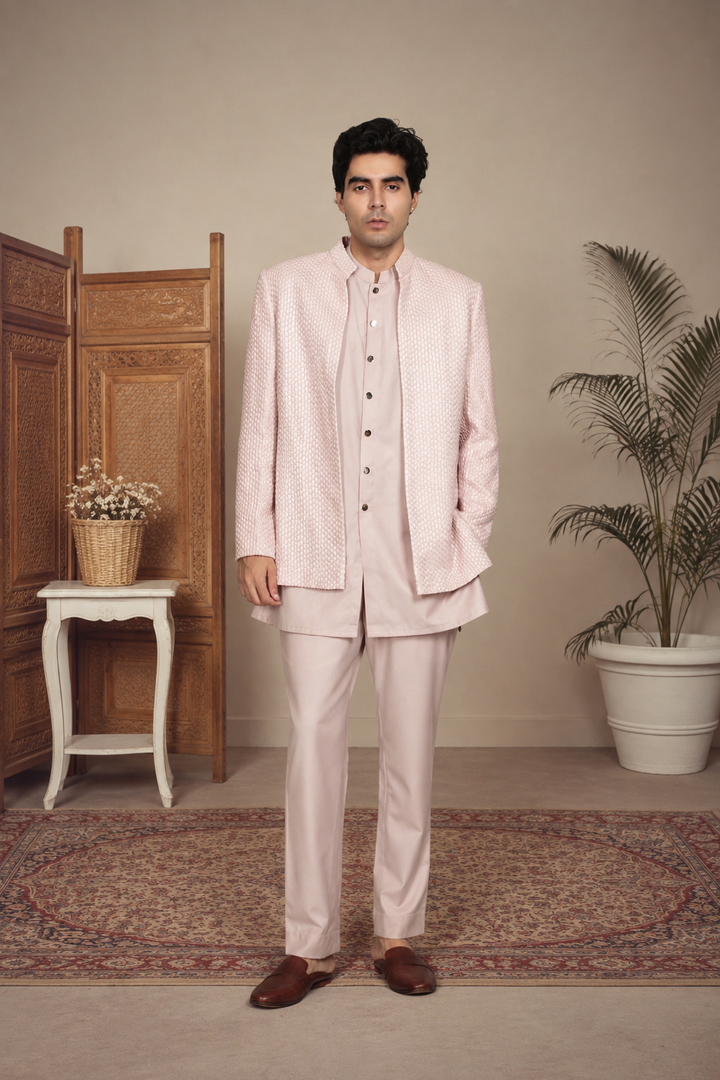 Raaz Indo Western Jacket Set in Mauve