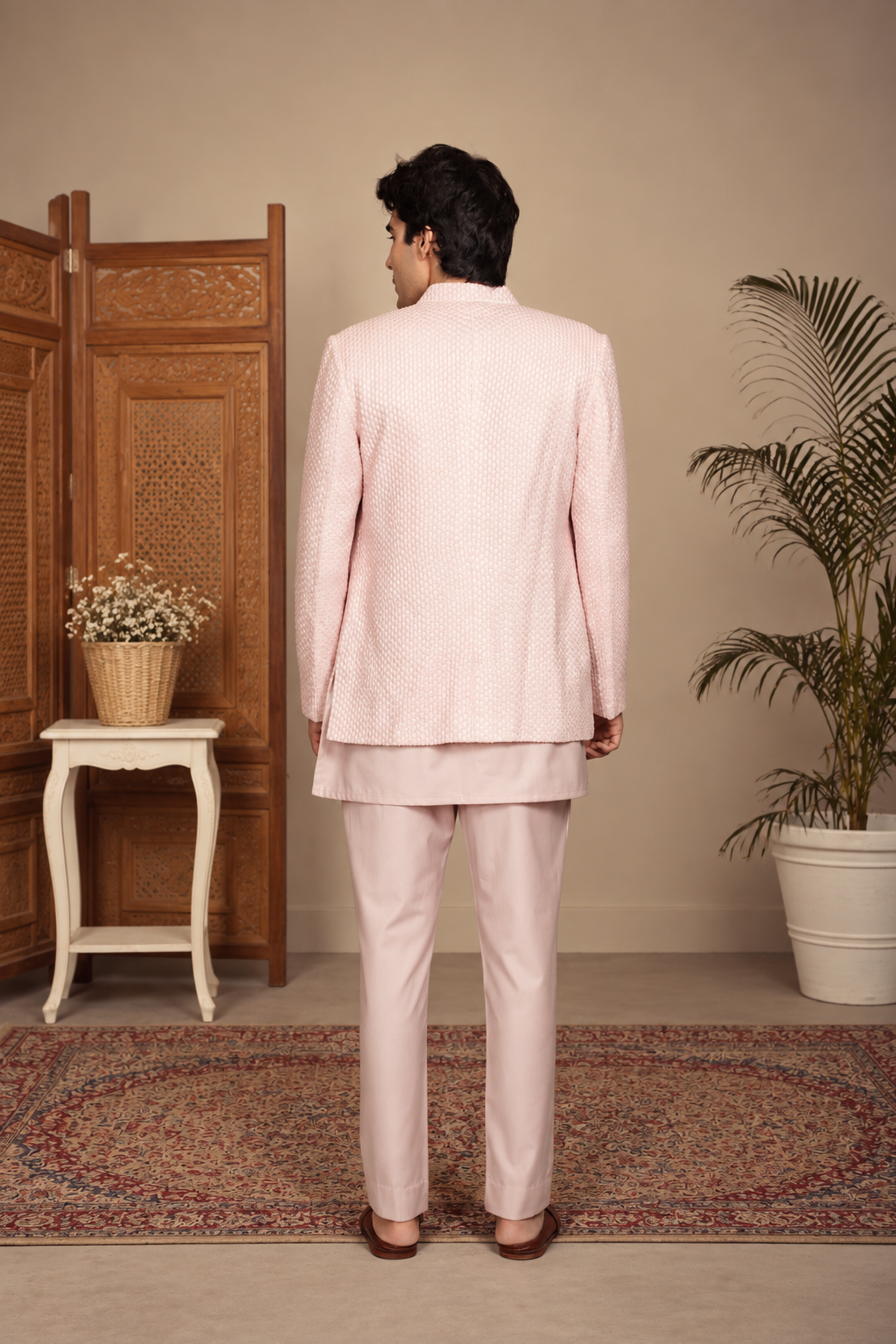 Raaz Indo Western Jacket Set in Mauve