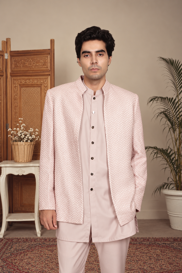 Raaz Indo Western Jacket Set in Mauve