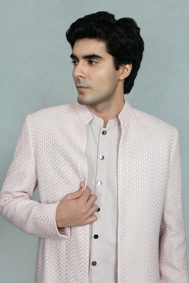 Raaz Indo Western Jacket Set in Mauve