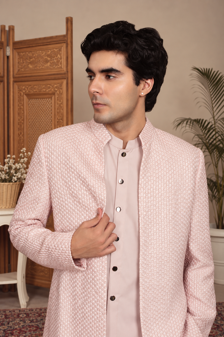 Raaz Indo Western Jacket Set in Mauve