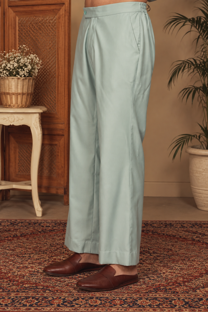 Shair Indo Western Jacket Set in Sage Green
