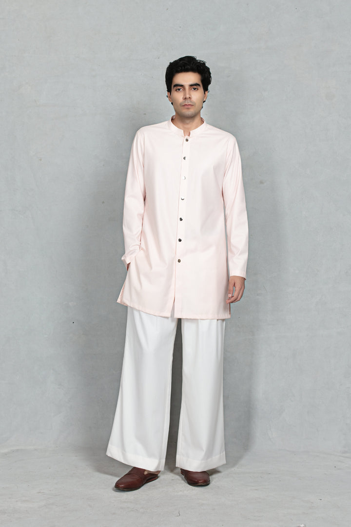 Aahang Indo Western Jacket Set in Light Pink