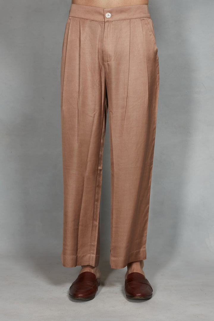 Lams Indo Western Jacket Set in Rose Gold