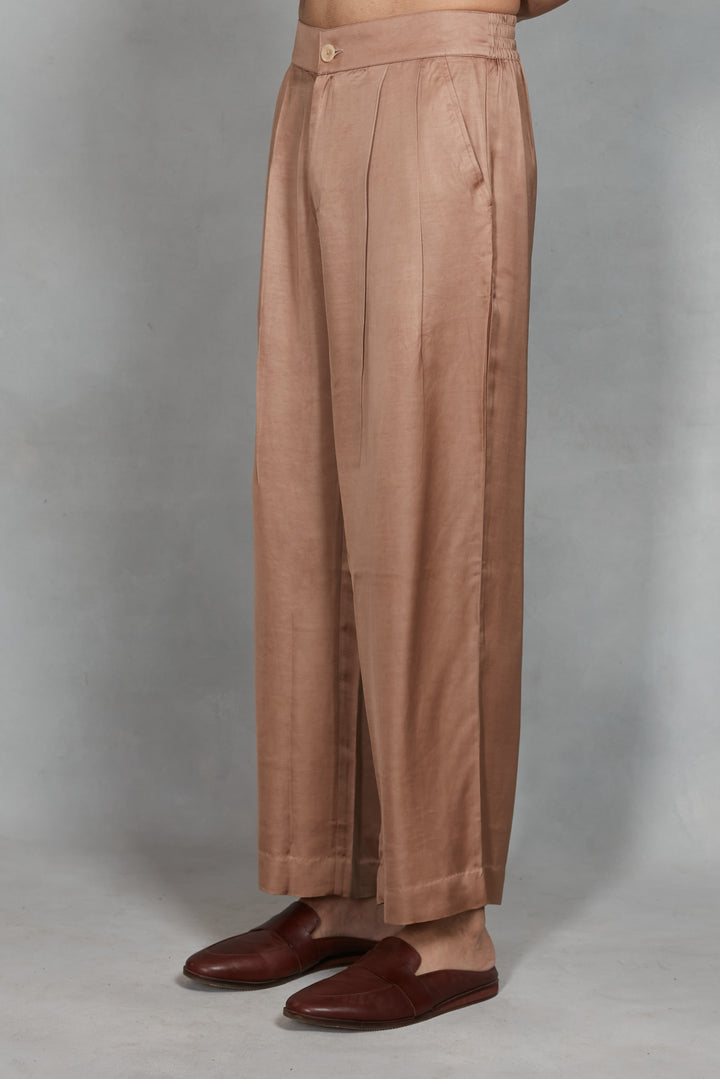 Lams Indo Western Jacket Set in Rose Gold