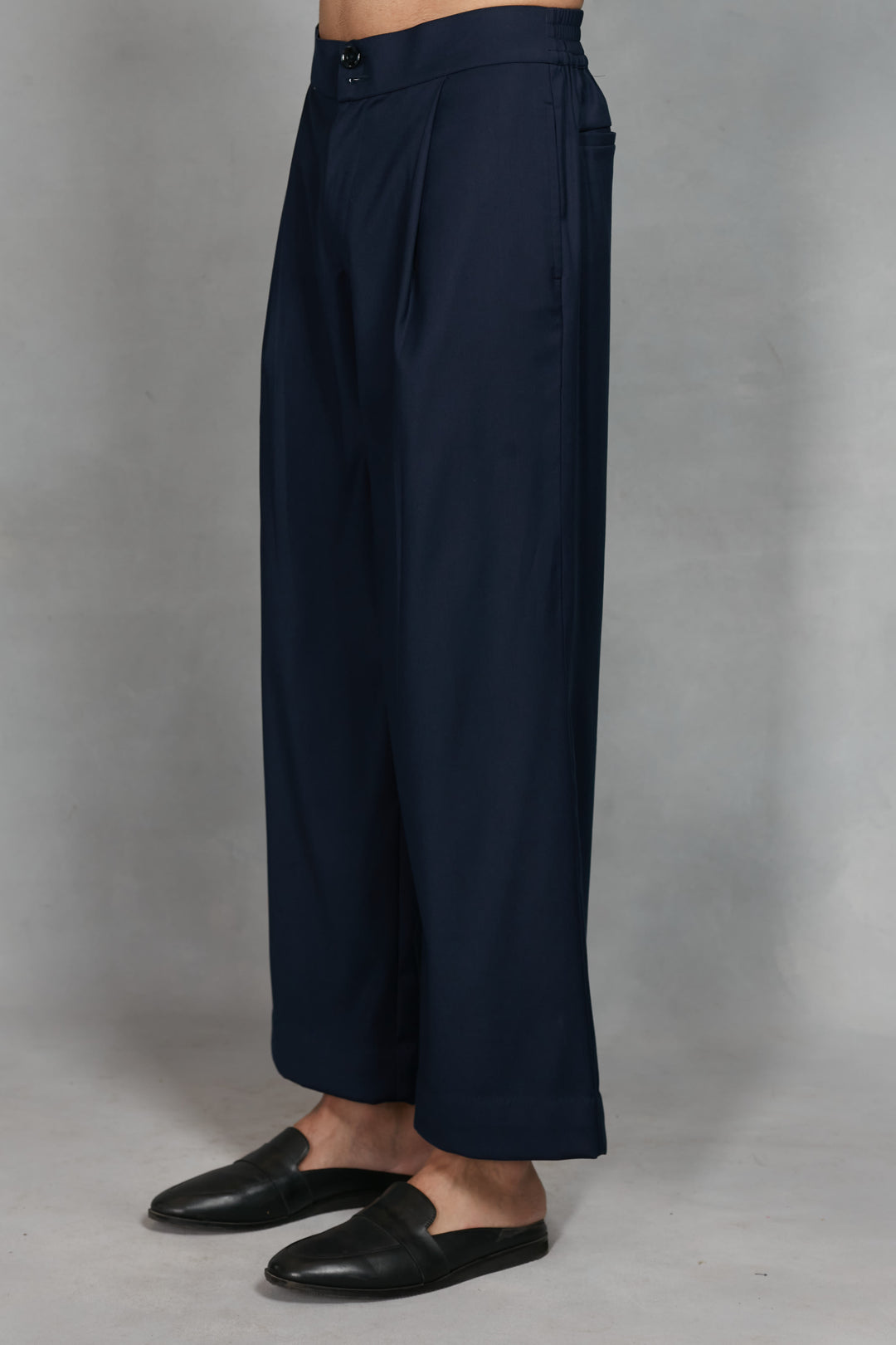Pravaah Indo Western Jacket Set in Navy Blue