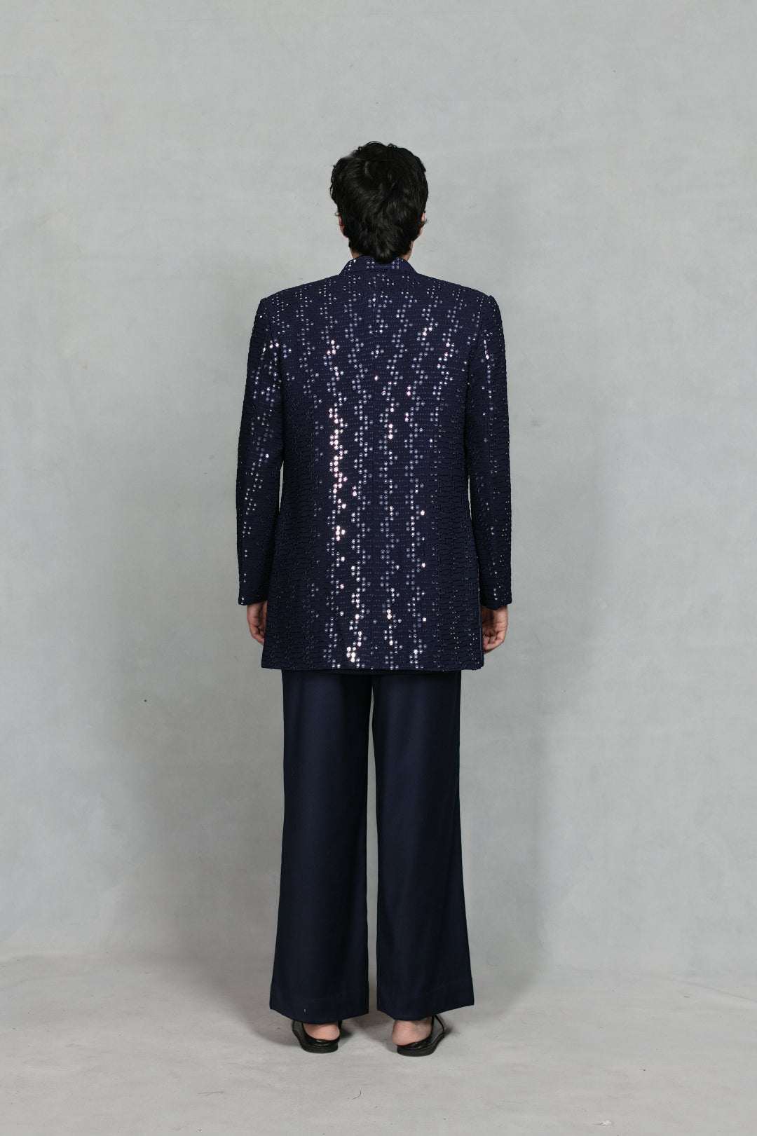 Anant Indo Western Jacket Set in Navy Blue