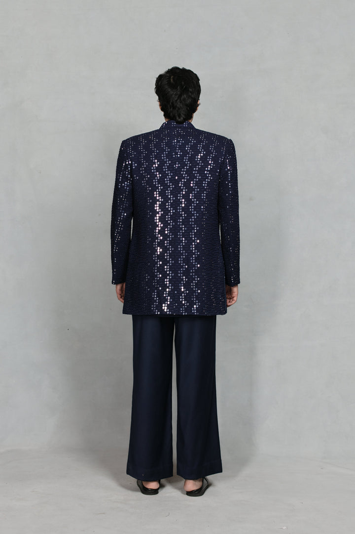 Anant Indo Western Jacket Set in Navy Blue