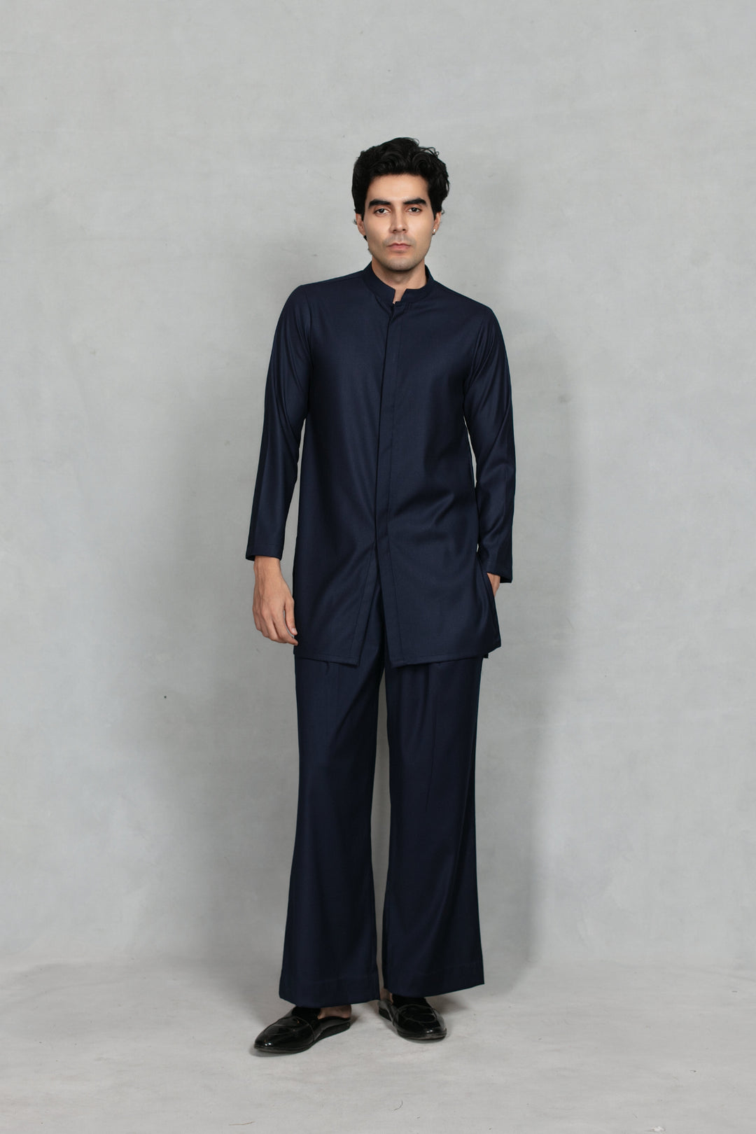Anant Indo Western Jacket Set in Navy Blue