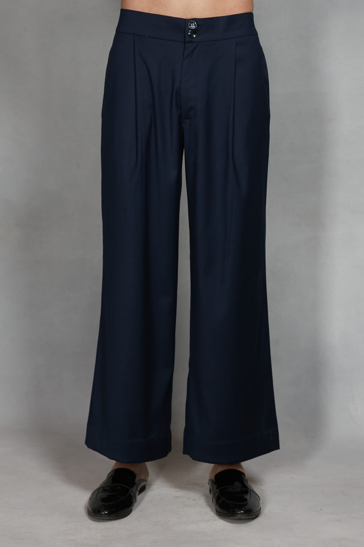 Anant Indo Western Jacket Set in Navy Blue