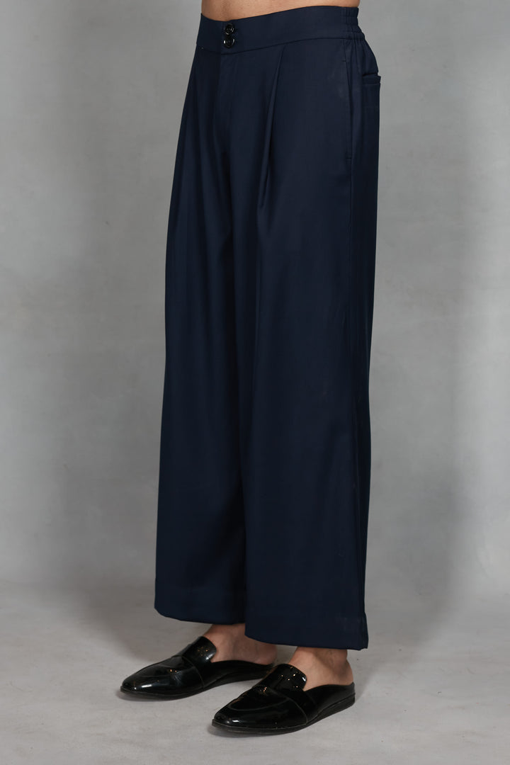 Anant Indo Western Jacket Set in Navy Blue