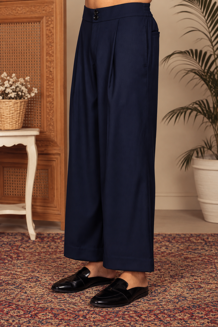 Anant Indo Western Jacket Set in Navy Blue