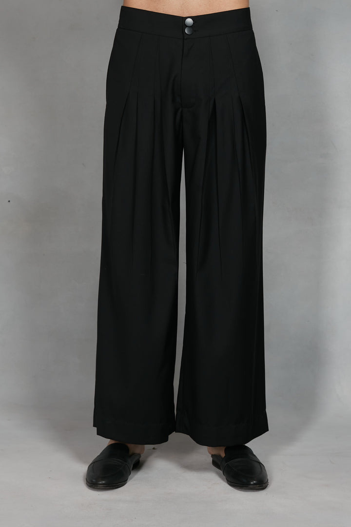 Takht Indo - Western Jacket Set in Black