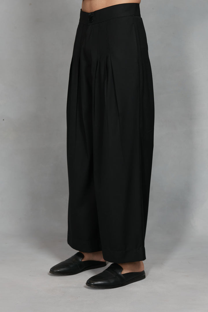 Takht Indo - Western Jacket Set in Black
