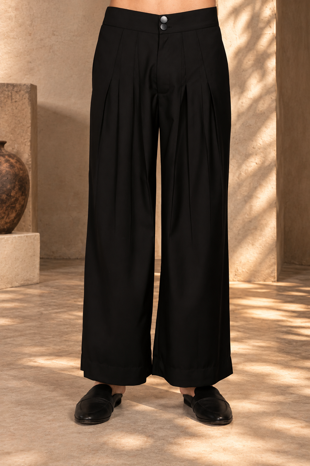 Takht Indo - Western Jacket Set in Black