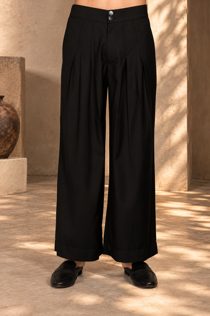 Takht Indo - Western Jacket Set in Black