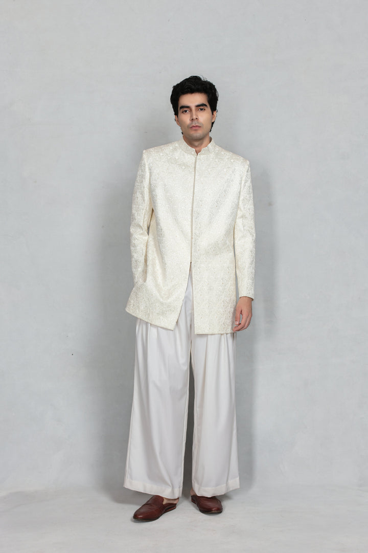 Naksh Indo - Western Jacket Set in White