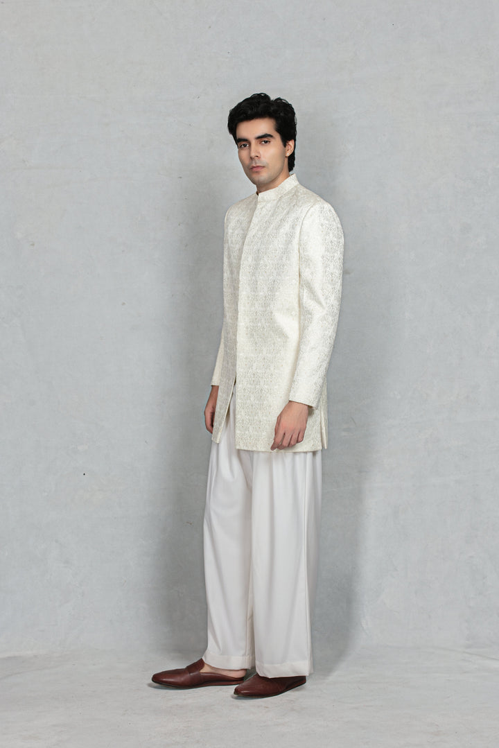 Naksh Indo - Western Jacket Set in White