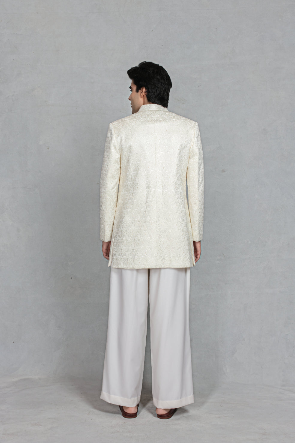 Naksh Indo - Western Jacket Set in White