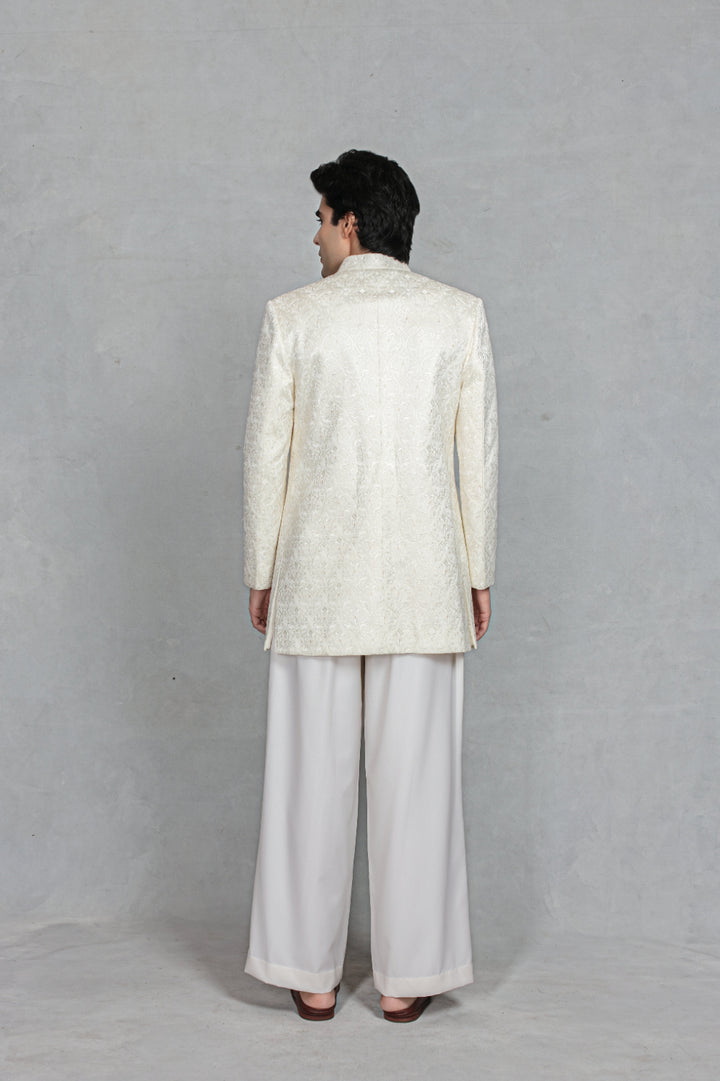 Naksh Indo - Western Jacket Set in White