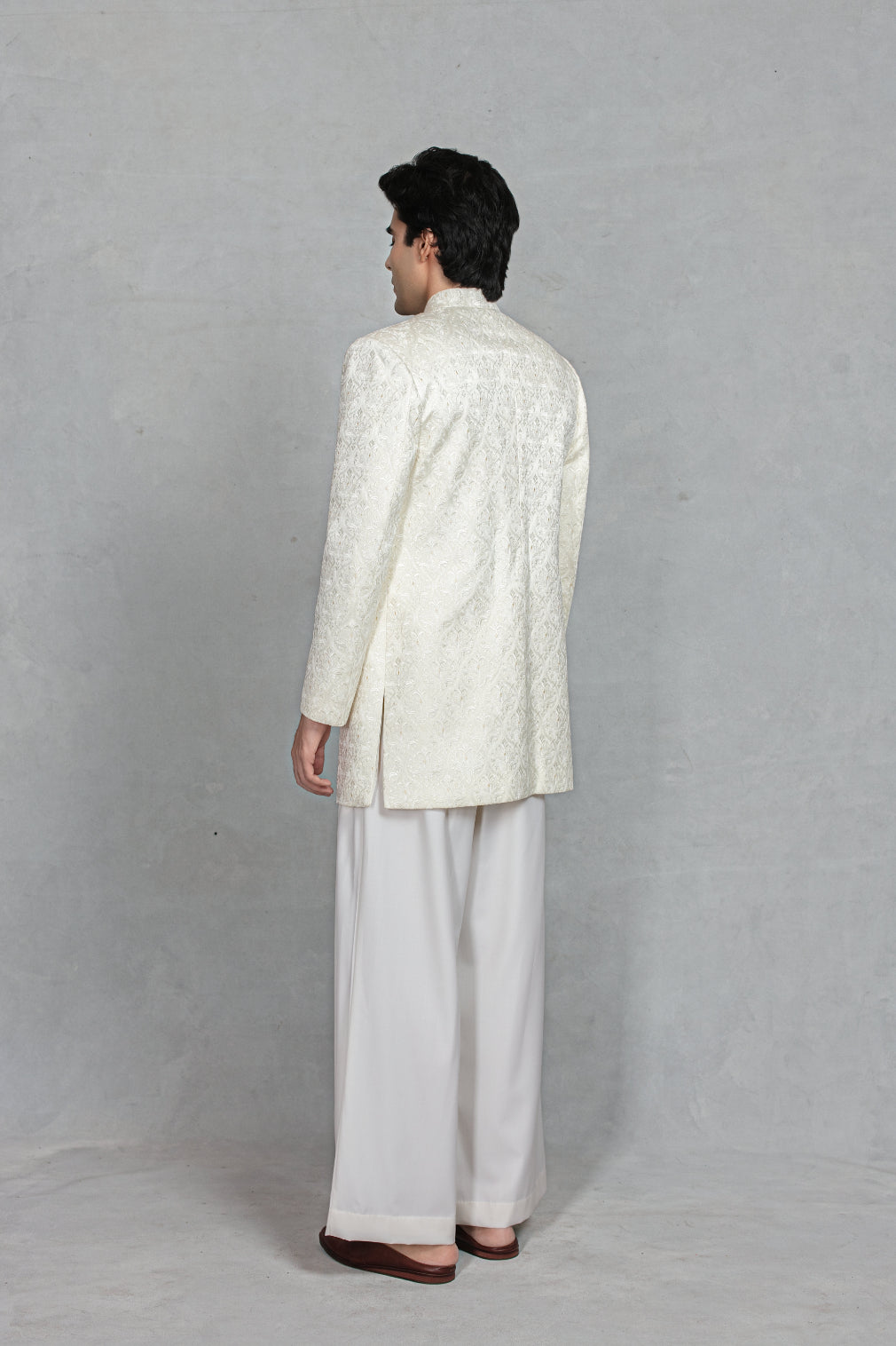 Naksh Indo - Western Jacket Set in White