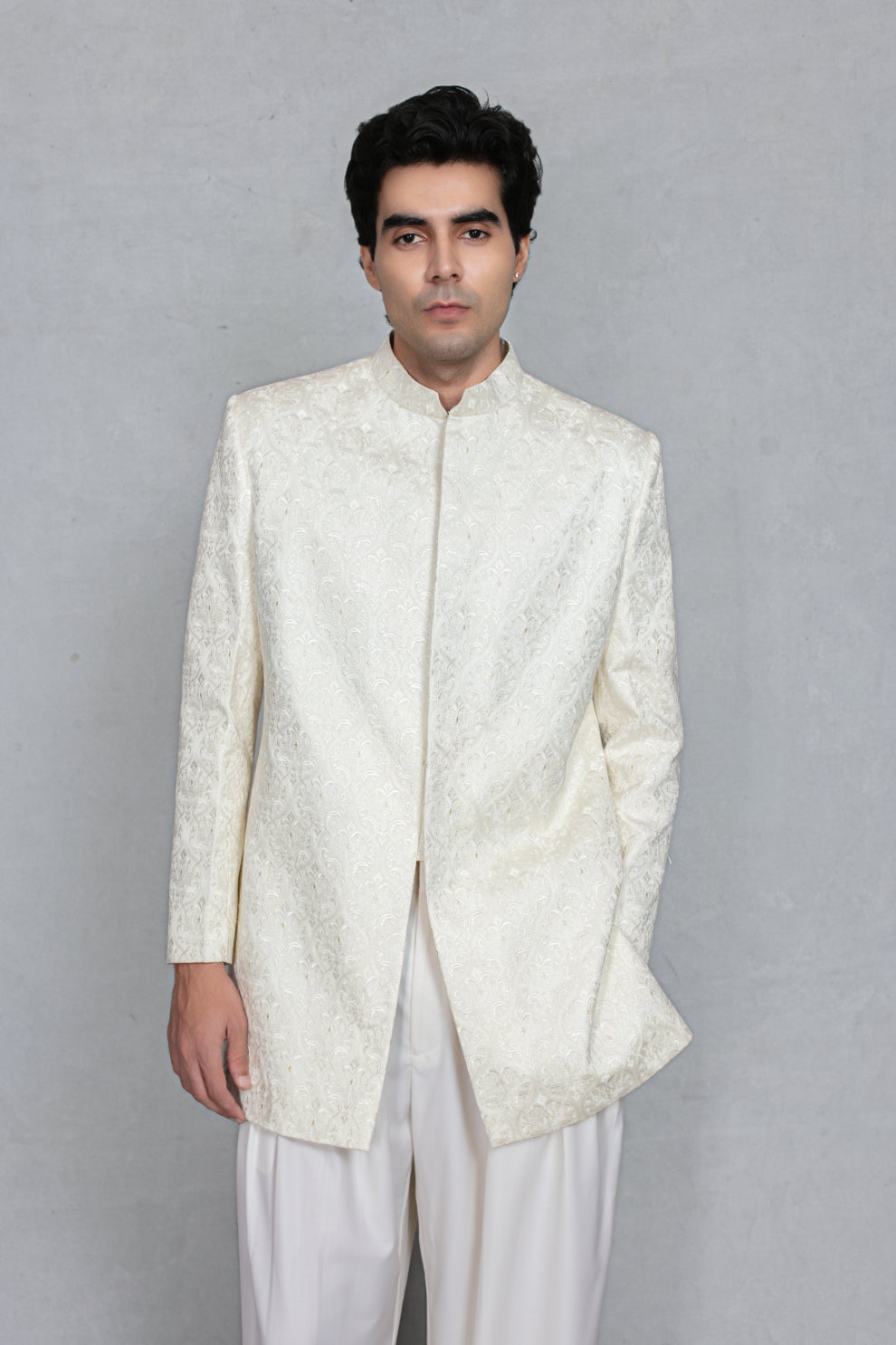 Naksh Indo - Western Jacket Set in White
